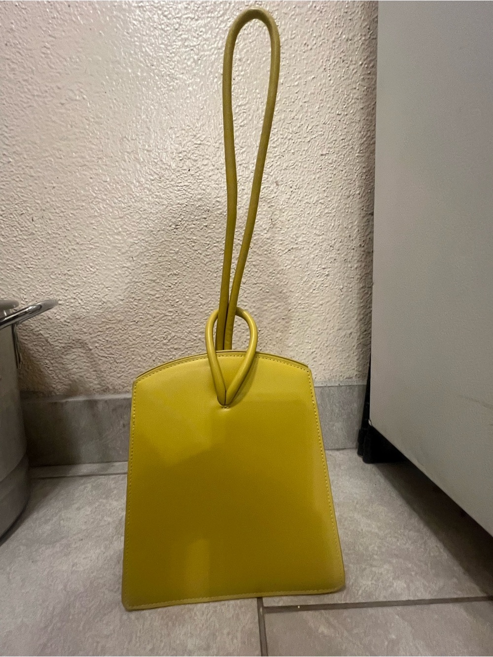 Minimalist Yellow Wristlet Shoulder Bag